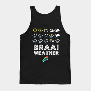 Braai Weather South Africa Boerewors & Chops BBQ Afrikaans Dad Chef Tank Top